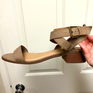 Beige Sandals 1.5 inch heel